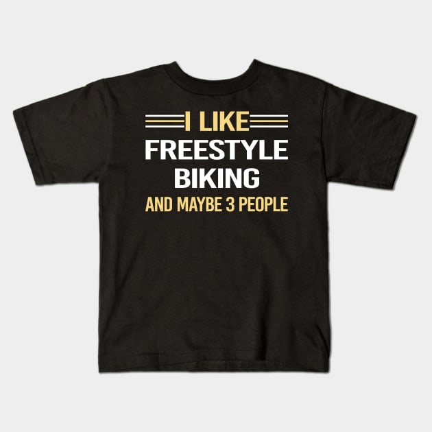 3 People Freestyle Biking Kids T-Shirt by symptomovertake